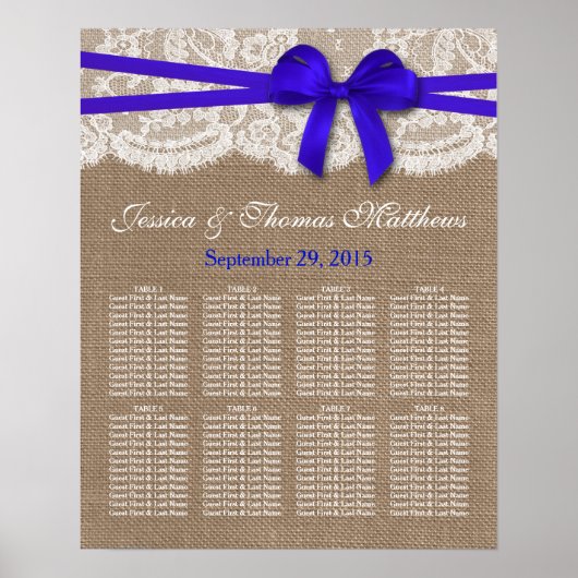 Die rustikale Blue Bow Wedding Collection Poster (Vorne)