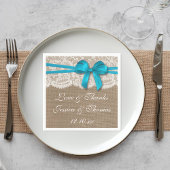 Die rustikale Blue Bow Wedding Collection Serviette