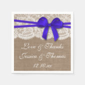 Die rustikale Blue Bow Wedding Collection Serviette (Vorderseite)