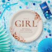 Die rustikale Blumengeschirrdusche des Mädchens Pappteller (Party)