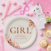 Die rustikale Blumengeschirrdusche des Mädchens Pappteller (Party)