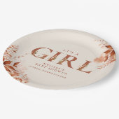 Die rustikale Blumengeschirrdusche des Mädchens Pappteller (Schrägansicht)