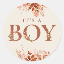 Die rustikale Blütendusche Runder Aufkleber