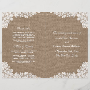 Die rustikale Burlap- und Vintage White Lace-Kolle