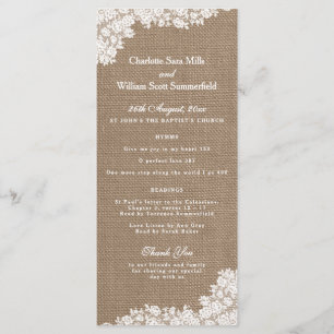 Die rustikale Burlap- und Vintage White Lace-Kolle Programm