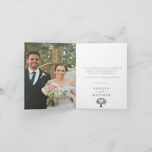 Die rustikale Herzenssammlung Dankeskarte (Innenseite)