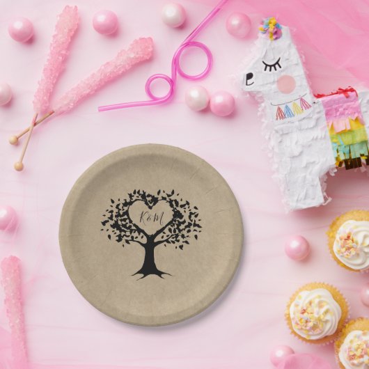 Die rustikale Herzenssammlung Pappteller (Party)