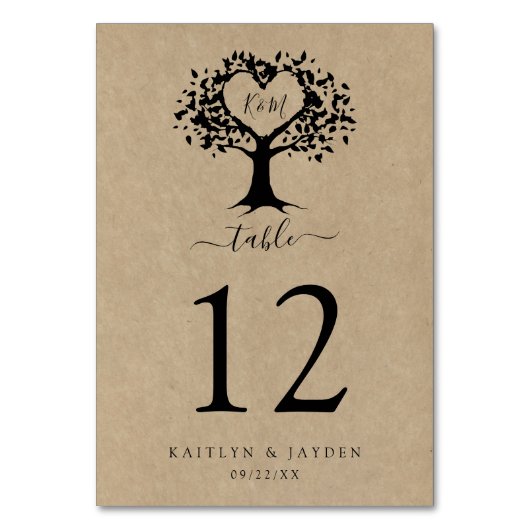 Die rustikale Herzenssammlung Tischnummer (Vorderseite)