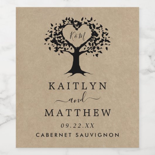 Die rustikale Herzenssammlung Weinetikett (Einzelnes Label)