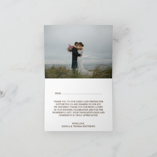 Die rustikale Hochzeitskollektion am Strand von St Dankeskarte (Innenseite)