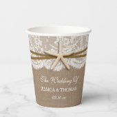 Die rustikale Hochzeitskollektion am Strand von St Pappbecher (Rückseite)