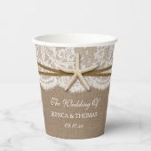 Die rustikale Hochzeitskollektion am Strand von St Pappbecher (Vorderseite)