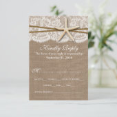 Die rustikale Hochzeitskollektion am Strand von St RSVP Karte (Stehend Vorderseite)