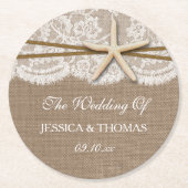 Die rustikale Hochzeitskollektion am Strand von St Runder Pappuntersetzer (Vorderseite)