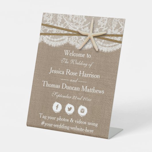 Die rustikale Hochzeitskollektion am Strand von St Sockelschild (Vorderseite)