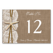 Die rustikale Hochzeitskollektion am Strand von St Tischnummer (Vorderseite)