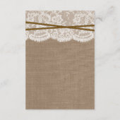 Die rustikale Hochzeitskollektion Begleitkarte (Rückseite)