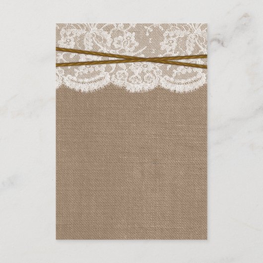 Die rustikale Hochzeitskollektion Begleitkarte (Rückseite)