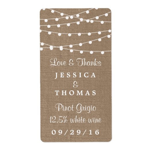 Die rustikale Hochzeitskollektion der Burlap-Licht (Vorne)