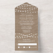 Die rustikale Hochzeitskollektion der Burlap-Licht All In One Einladung (Innen Boden)