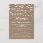 Die rustikale Hochzeitskollektion der Burlap-Licht Begleitkarte (Vorderseite)