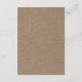 Die rustikale Hochzeitskollektion der Burlap-Licht Begleitkarte (Rückseite)