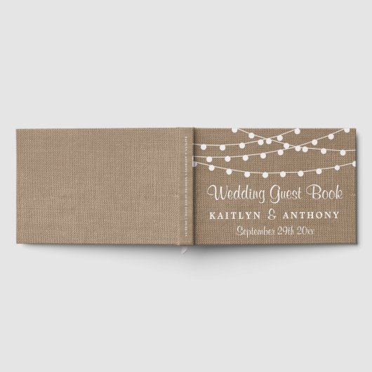 Die rustikale Hochzeitskollektion der Burlap-Licht Gästebuch (Voll)