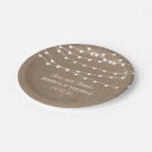 Die rustikale Hochzeitskollektion der Burlap-Licht Pappteller (Schrägansicht)