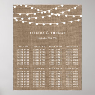 Die rustikale Hochzeitskollektion der Burlap-Licht Poster