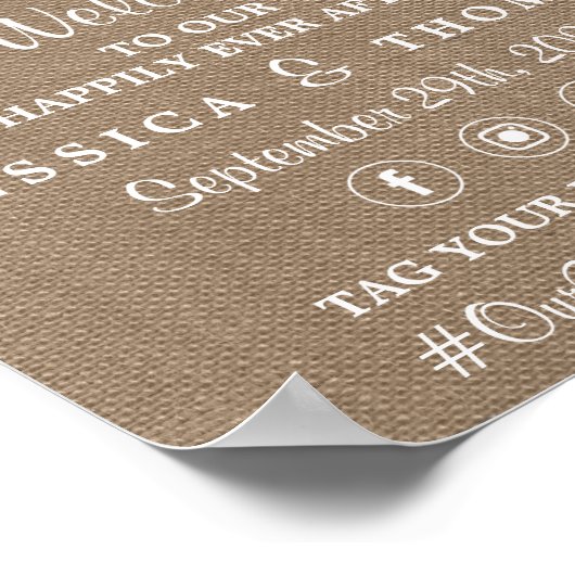 Die rustikale Hochzeitskollektion der Burlap-Licht Poster (Ecke)