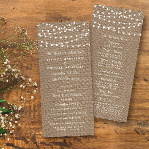 Die rustikale Hochzeitskollektion der Burlap-Licht Programm