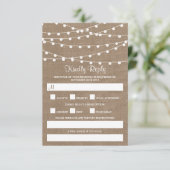 Die rustikale Hochzeitskollektion der Burlap-Licht RSVP Karte (Stehend Vorderseite)