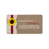 Die rustikale Hochzeitskollektion der Sonnenblumen Adressaufkleber (Vorne)