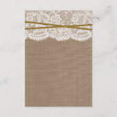 Die rustikale Hochzeitskollektion der Sonnenblumen Begleitkarte (Rückseite)