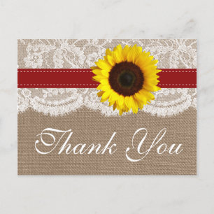 Die rustikale Hochzeitskollektion der Sonnenblumen Postkarte