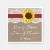 Die rustikale Hochzeitskollektion der Sonnenblumen Serviette (Vorderseite)
