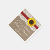 Die rustikale Hochzeitskollektion der Sonnenblumen Serviette (Ecke)