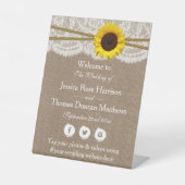 Die rustikale Hochzeitskollektion der Sonnenblumen Sockelschild (Vorderseite)