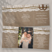 Die rustikale Hochzeitskollektion Dreifach-gefaltete Programmkarte