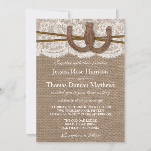 Die rustikale Hochzeitskollektion Einladung (Vorderseite)