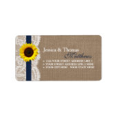 Die rustikale Hochzeitskollektion für Sonnenblumen Adressaufkleber (Vorne)