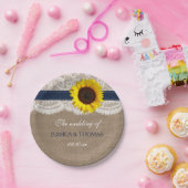 Die rustikale Hochzeitskollektion für Sonnenblumen Pappteller (Party)