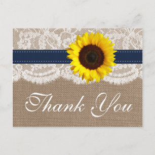 Die rustikale Hochzeitskollektion für Sonnenblumen Postkarte