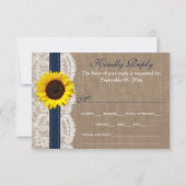 Die rustikale Hochzeitskollektion für Sonnenblumen RSVP Karte (Vorderseite)