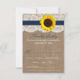 Die rustikale Hochzeitskollektion für Sonnenblumen RSVP Karte