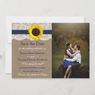 Die rustikale Hochzeitskollektion für Sonnenblumen Save The Date