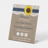 Die rustikale Hochzeitskollektion für Sonnenblumen Sockelschild (Vorderseite)