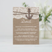 Die rustikale Hochzeitskollektion mit dem Anker Begleitkarte (Stehend Vorderseite)