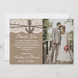 Die rustikale Hochzeitskollektion mit dem Anker Dankeskarte