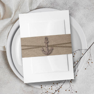 Die rustikale Hochzeitskollektion mit dem Anker Einladungsbanderole